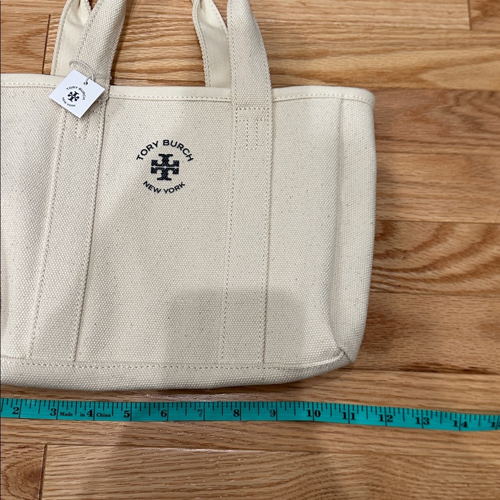 Tory Burch natural canvas tote NEW - Picture 5 of 6